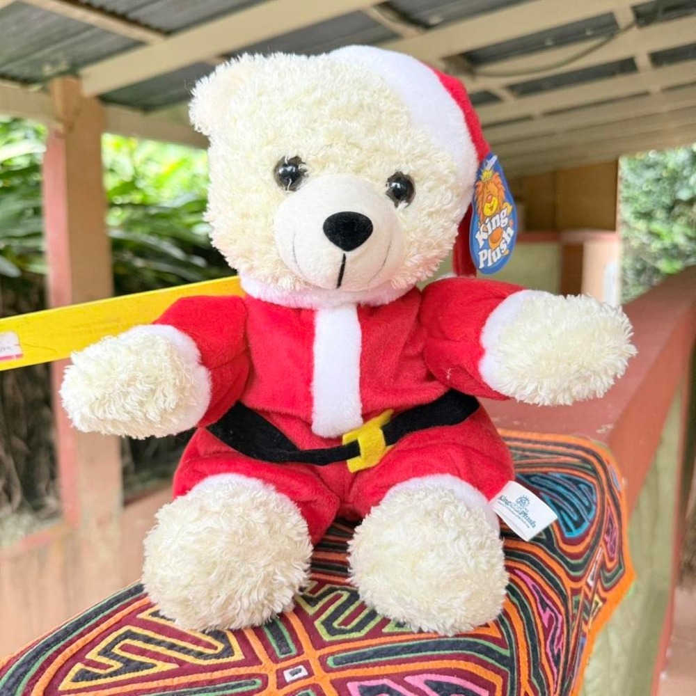 Vintage King Plush Teddy Bear Santa Outfit Christmas Stuffed Animal Toy Doll 90s